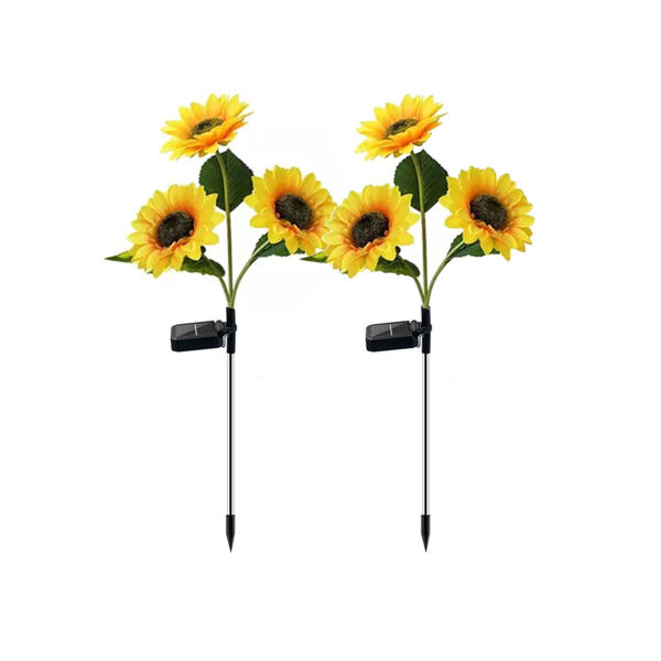 Imagen de 6 Girasoles Decorativos Para Jardín Con Luz Recargable Panel Solar 70cm