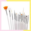 Imagen de Set 15 Pinceles Blancos Para Uñas Acrilico Manicura Pedicura