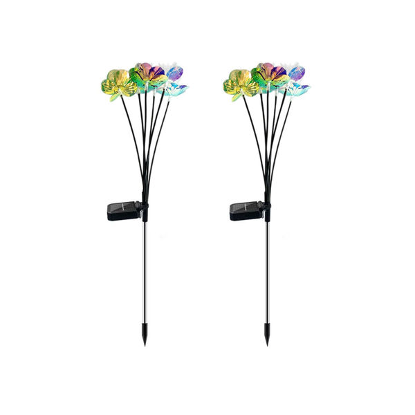 Imagen de 2 Luces Led Flores Impermeables Carga Solar Decorar Jardín