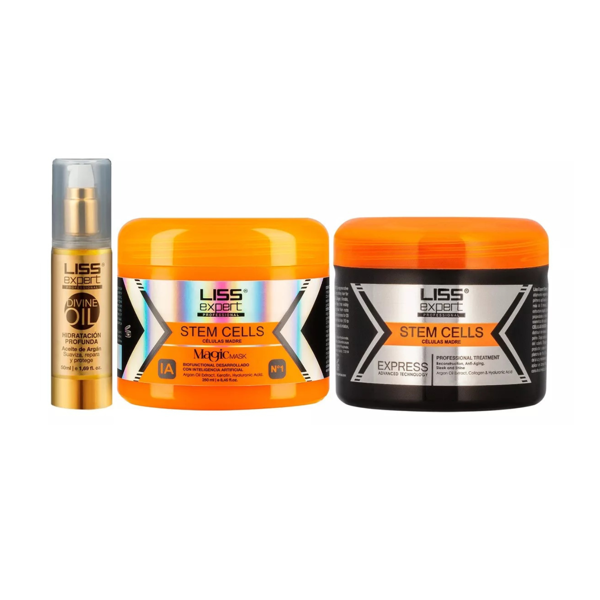 Imagen de Alisado Células Mádre Liss Expert 250gr + Mascara 250gr + Aceite De Argán 50ml