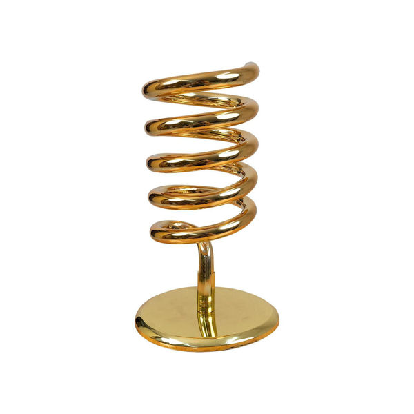 Imagen de Posa Secador Soporte Rulo De Mesa Dorado Para Secador De Pelo