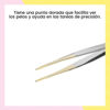Imagen de Pinza Recta De Cejas Punta Fina Dorada De Depilación Dompel