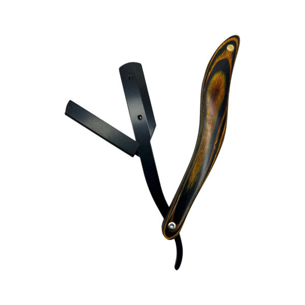 Imagen de Navajin Plegable De Metal Mango De Madera Veteado Barber 15cm