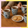 Imagen de Taza Cerámica Blanca Con Diseño Flores Azules 400ml