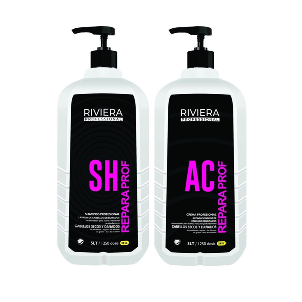 Imagen de Pack Shampoo Riviera Reparador Sin Sal 5L + Acondicionador Reparador 5L