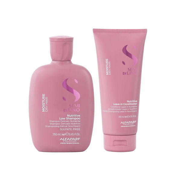 Imagen de Pack Shampoo Sin Sal Alfaparf Semi Di Lino Nutritive 250ml + Acondicionador 200ml