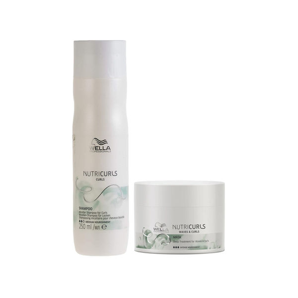 Imagen de Pack Wella Nutricurls Shampoo 250ml + Máscara 150ml