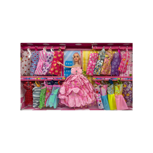 Imagen de Muñeca Con 21 Vestidos De Fiesta Varios Diseños