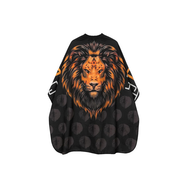 Imagen de Capa De Corte De Pelo Negro Con Tigre Para Barberia