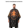 Imagen de Capa De Corte De Pelo Negro Con Tigre Para Barberia