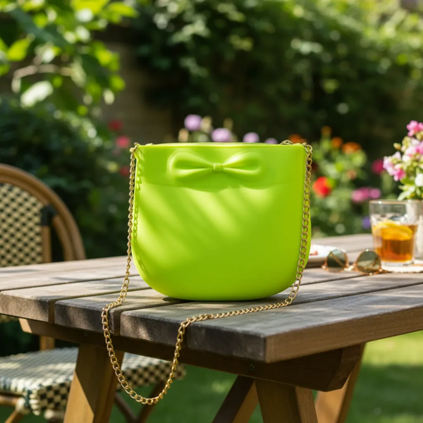 Imagen de Cartera Bandolera Bolso De Silicona Con Cadena Y Cierre