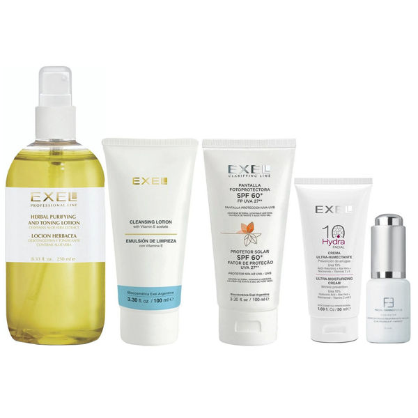 Imagen de Kit Antioxidante Ultra Hidratante Facial Exel Con Vitamina C Aloe Vera