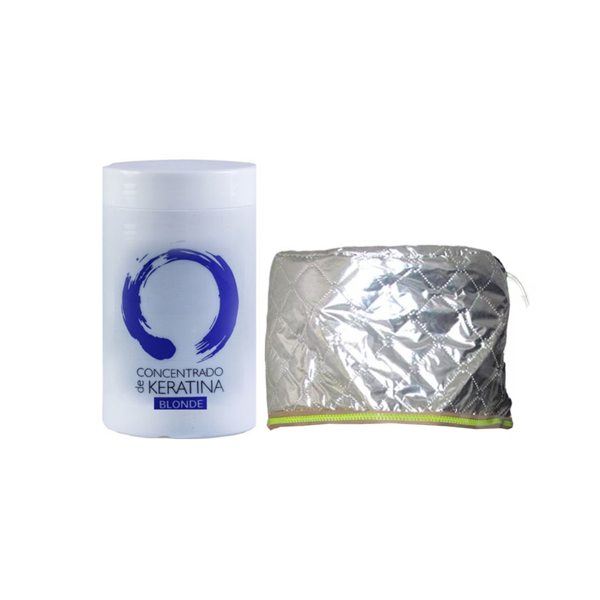 Imagen de Concentrado De Keratina Riviera Blonde 1kg + Gorra Térmica Eléctrica Gris 220V