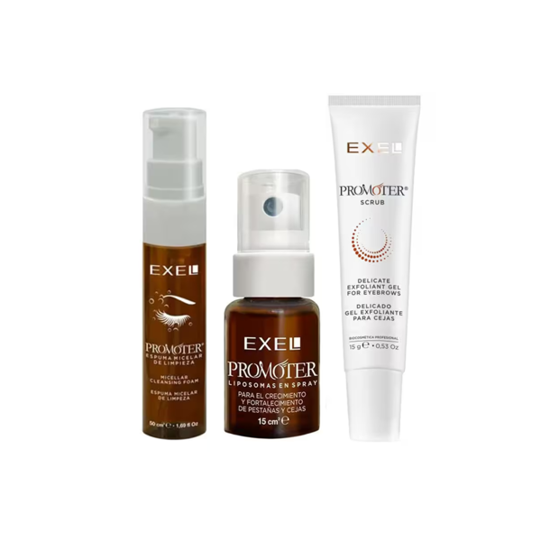 Imagen de Kit Exel Promoter Espuma Limpieza + Spray Crecimiento + Scrub Exfoliante