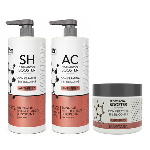 Imagen de Pack Shampoo Anti-Frizz Millên Con Keratina 1L + Acondicionador 1L + Máscara 350ml