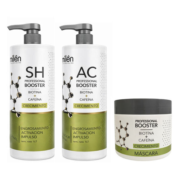 Imagen de Pack Shampoo Crecimiento Millên Con Cafeína 1L + Acondicionador 1L + Máscara 350ml