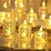 Imagen de Pack 12 Velas De Luz Led Diamantada 5cm Ancho X 12cm Alto