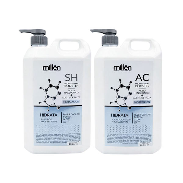 Imagen de Pack Shampoo Hidratación Millên Booster Con Ácido Hialurionico 3L + Acondicionador 3L