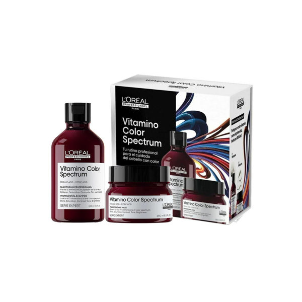 Imagen de Pack Shampoo Loreal Vitamino Color Spectrum 300ml + Máscara 250ml + Cofre