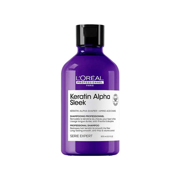 Imagen de Shampoo Loreal Keratin Alpha Sleek Cabellos Encrespado 300ml