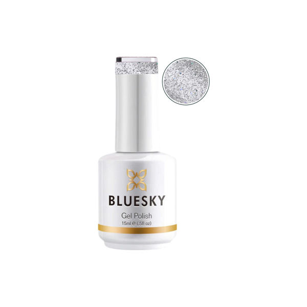 Imagen de Esmalte De Uñas Gel Semipermanente Bluesky Silver Explosion Glitter 15ml